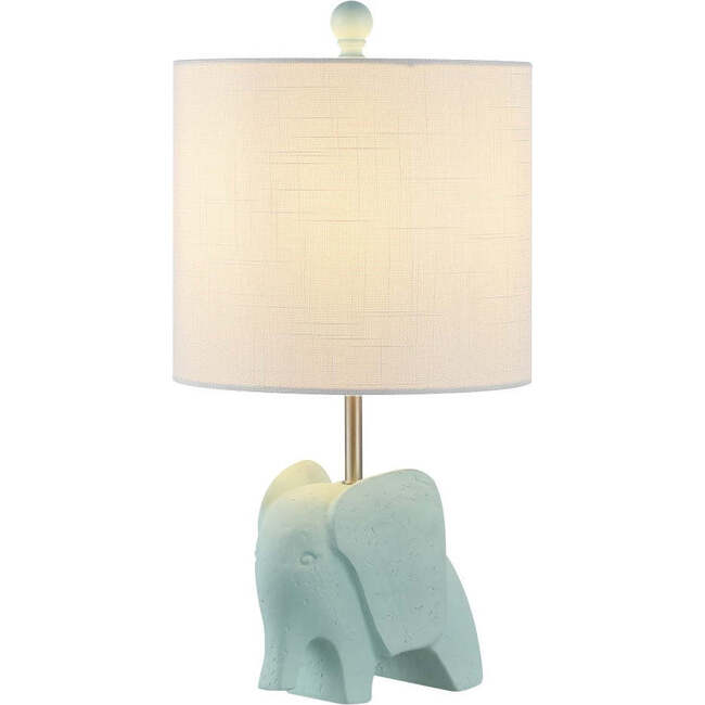 Koda 17.5" Eclectic Southwestern Resin/Iron Elephant LED Kids' Table Lamp, Turquoise
