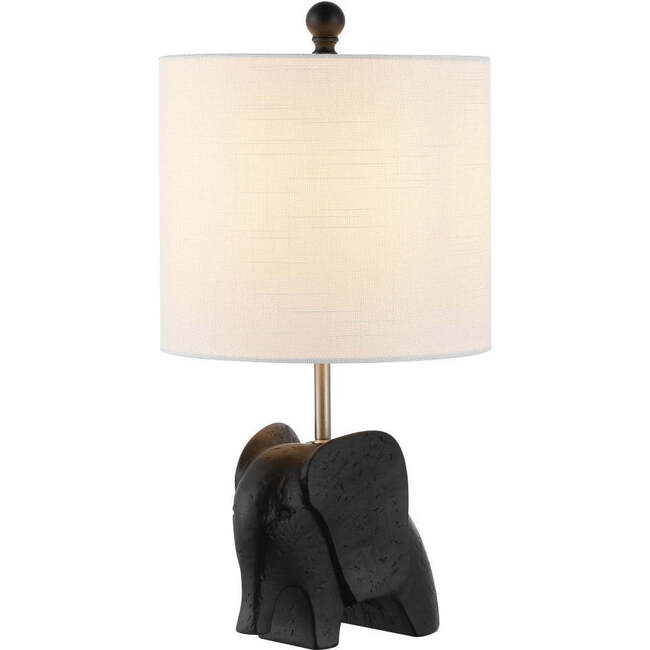 Koda 17.5" Eclectic Southwestern Resin/Iron Elephant LED Kids' Table Lamp, Black