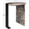 Lyra 20.66" Contemporary Natural Marble/Metal Handmade Round End Table, Ivory/Black - Accent Tables - 4