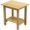 Kellie 16.1" Cottage Classic Slatted Solid Acacia Wood Indoor/Outdoor Side Table with Shelf, Light Teak - Accent Tables - 1 - thumbnail