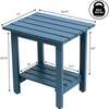 Kellie 16.1" Cottage Classic Slatted Solid Acacia Wood Indoor/Outdoor Side Table with Shelf, Nautical Blue - Accent Tables - 6