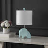 Koda 17.5" Eclectic Southwestern Resin/Iron Elephant LED Kids' Table Lamp, Turquoise - Lighting - 7
