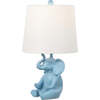 Kairi 21" Modern Shabby Chic Resin/Iron Happy Elephant LED Kids' Table Lamp with Phone Stand, Blue - Lighting - 1 - thumbnail