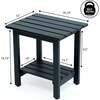 Kellie 16.1" Cottage Classic Slatted Solid Acacia Wood Indoor/Outdoor Side Table with Shelf, Black - Accent Tables - 6 - thumbnail
