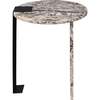 Lyra 20.66" Contemporary Natural Marble/Metal Handmade Round End Table, Ivory/Black - Accent Tables - 7