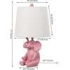 Kairi 21" Modern Shabby Chic Resin/Iron Happy Elephant LED Kids' Table Lamp with Phone Stand, Pink - Lighting - 3
