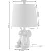 Kairi 21" Modern Shabby Chic Resin/Iron Happy Elephant LED Kids' Table Lamp with Phone Stand, White - Lighting - 3