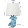 Kairi 21" Modern Shabby Chic Resin/Iron Happy Elephant LED Kids' Table Lamp with Phone Stand, Blue - Lighting - 3