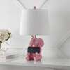 Kairi 21" Modern Shabby Chic Resin/Iron Happy Elephant LED Kids' Table Lamp with Phone Stand, Pink - Lighting - 7