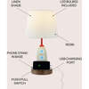 Houston 17.5" Coastal Style Iron/Resin Rocket LED Kids' Table Lamp with Phone Stand and USB Charging Port, Multi-Color - Lighting - 2
