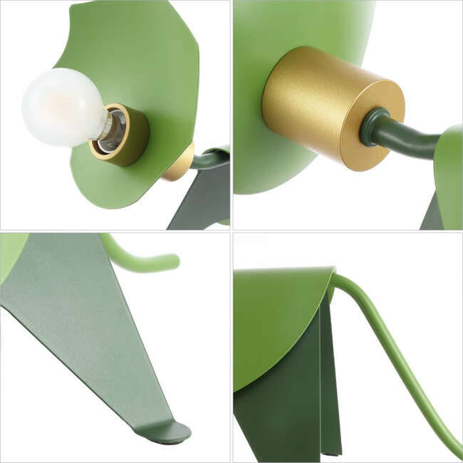 Gretchen 7.5" Modern Industrial Iron Triceratops LED Kids' Lamp, Green - Lighting - 4