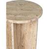 Javier 17.75" Contemporary Natural Marble Handmade X-Shaped End Table, Travertine - Accent Tables - 4