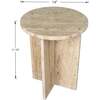 Javier 17.75" Contemporary Natural Marble Handmade X-Shaped End Table, Travertine - Accent Tables - 5