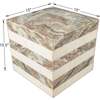 Felix 15.5" Contemporary Natural Marble Handmade Cube End Table, Beige/White/Gray - Accent Tables - 4