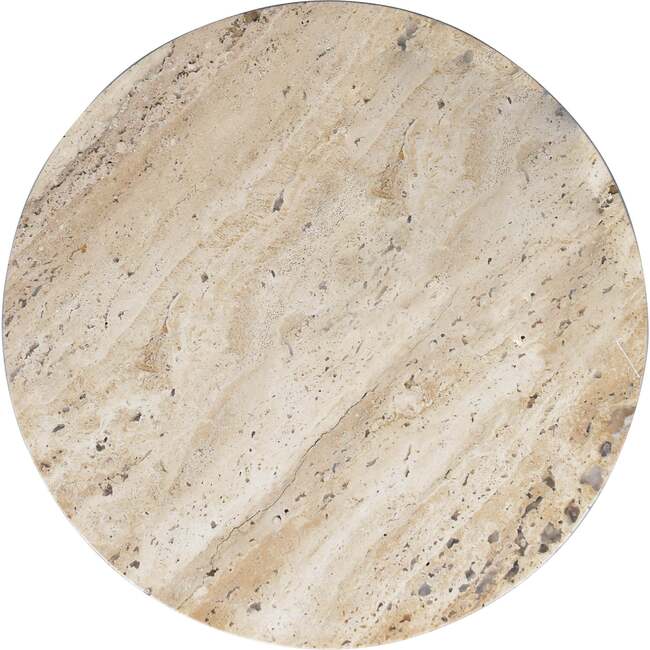 Javier 17.75" Contemporary Natural Marble Handmade X-Shaped End Table, Travertine - Accent Tables - 7