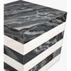 Felix 15.5" Contemporary Natural Marble Handmade Cube End Table, Black/White - Accent Tables - 4