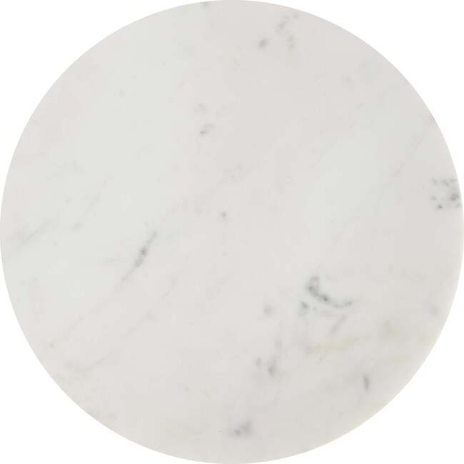 Javier 17.75" Contemporary Natural Marble Handmade X-Shaped End Table, White - Accent Tables - 7