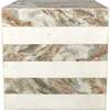 Felix 15.5" Contemporary Natural Marble Handmade Cube End Table, Beige/White/Gray - Accent Tables - 6