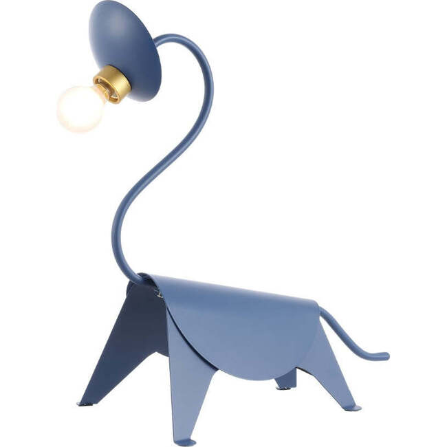 Bradley 16" Modern Industrial Iron Brachiosaurus LED Kids' Lamp, Blue