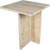 Cecil 18.5" Contemporary Natural Marble Handmade T-Shaped End Table, Travertine - Accent Tables - 1 - thumbnail