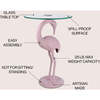 Blanche 25" Classic Mid-Century Glass Top Flamingo End Table, Pink - Accent Tables - 3 - thumbnail
