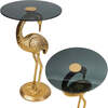 Blanche 25" Classic Mid-Century Glass Top Flamingo End Table, Gold - Accent Tables - 1 - thumbnail