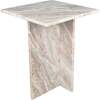 Cecil 18.5" Contemporary Natural Marble Handmade T-Shaped End Table, Gray/Beige - Accent Tables - 1 - thumbnail