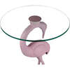 Blanche 25" Classic Mid-Century Glass Top Flamingo End Table, Pink - Accent Tables - 4 - thumbnail
