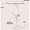 Blanche 25" Classic Mid-Century Glass Top Flamingo End Table, White - Accent Tables - 3 - thumbnail
