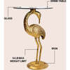 Blanche 25" Classic Mid-Century Glass Top Flamingo End Table, Gold - Accent Tables - 3