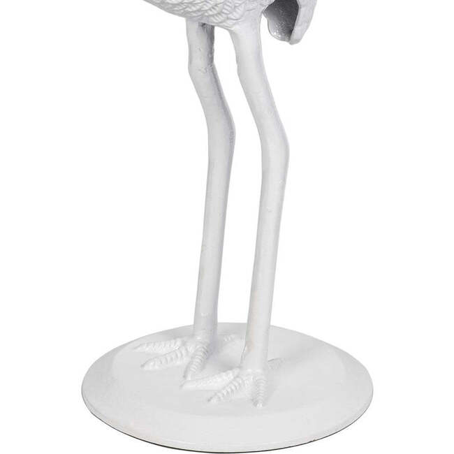 Blanche 25" Classic Mid-Century Glass Top Flamingo End Table, White - Accent Tables - 4