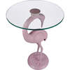 Blanche 25" Classic Mid-Century Glass Top Flamingo End Table, Pink - Accent Tables - 7 - thumbnail