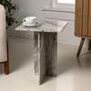 Cecil 18.5" Contemporary Natural Marble Handmade T-Shaped End Table, Gray/Beige - Accent Tables - 2