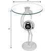 Blanche 25" Classic Mid-Century Glass Top Flamingo End Table, White - Accent Tables - 5 - thumbnail