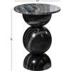 Aura 19" Modern Natural Marble Handmade Stacked Round Pedestal End Table, Dark Gray/Light Gray - Accent Tables - 3