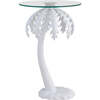 Vince 24.75" Mid-Century Vintage Glass Top Metal Palm Tree End Table, White - Accent Tables - 4 - thumbnail