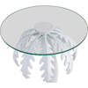 Vince 24.75" Mid-Century Vintage Glass Top Metal Palm Tree End Table, White - Accent Tables - 5 - thumbnail