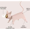 Penelope 11.75" Modern Industrial Iron Feline LED Kids' Lamp, Pink - Lighting - 2 - thumbnail