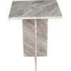Cecil 18.5" Contemporary Natural Marble Handmade T-Shaped End Table, Gray/Beige - Accent Tables - 7