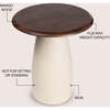 Otto 18" Modern Rustic Round Wood/Metal Accent Table, Walnut Wood/Warm Ivory - Accent Tables - 3
