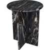 Javier 17.75" Contemporary Natural Marble Handmade X-Shaped End Table, Black/Gray - Accent Tables - 1 - thumbnail