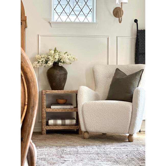 Praerie 22" Coastal Bohemian Rattan/Wood 3 Tier End Table, Natural - Accent Tables - 3