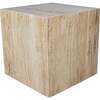 Felix 15" Contemporary Natural Marble Handmade Cube End Table, Travertine - Accent Tables - 1 - thumbnail