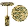 Hedda 23.5" Contemporary Glam Metal/Resin Faux Stone Round End Table, Yellow/Black - Accent Tables - 1 - thumbnail