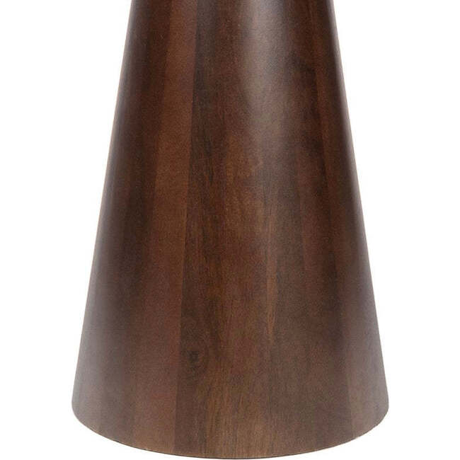 Kaito 18" Rustic Minimalist Round Marble/Wood Accent Table, White Marble/Walnut Wood - Accent Tables - 5