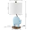 Ellie 20.25" Bohemian Designer Iron/Resin Elephant LED Kids' Table Lamp with Phone Stand and USB Charging Port, Blue - Lighting - 3 - thumbnail