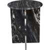 Javier 17.75" Contemporary Natural Marble Handmade X-Shaped End Table, Black/Gray - Accent Tables - 5