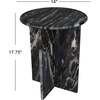 Javier 17.75" Contemporary Natural Marble Handmade X-Shaped End Table, Black/Gray - Accent Tables - 6