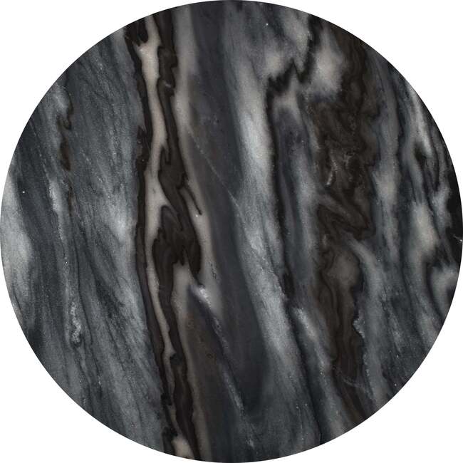 Javier 17.75" Contemporary Natural Marble Handmade X-Shaped End Table, Black/Gray - Accent Tables - 7