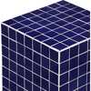 Callista 18" Modern Bohemian Ceramic Tiled Rectangle End Table, Navy/White - Accent Tables - 5